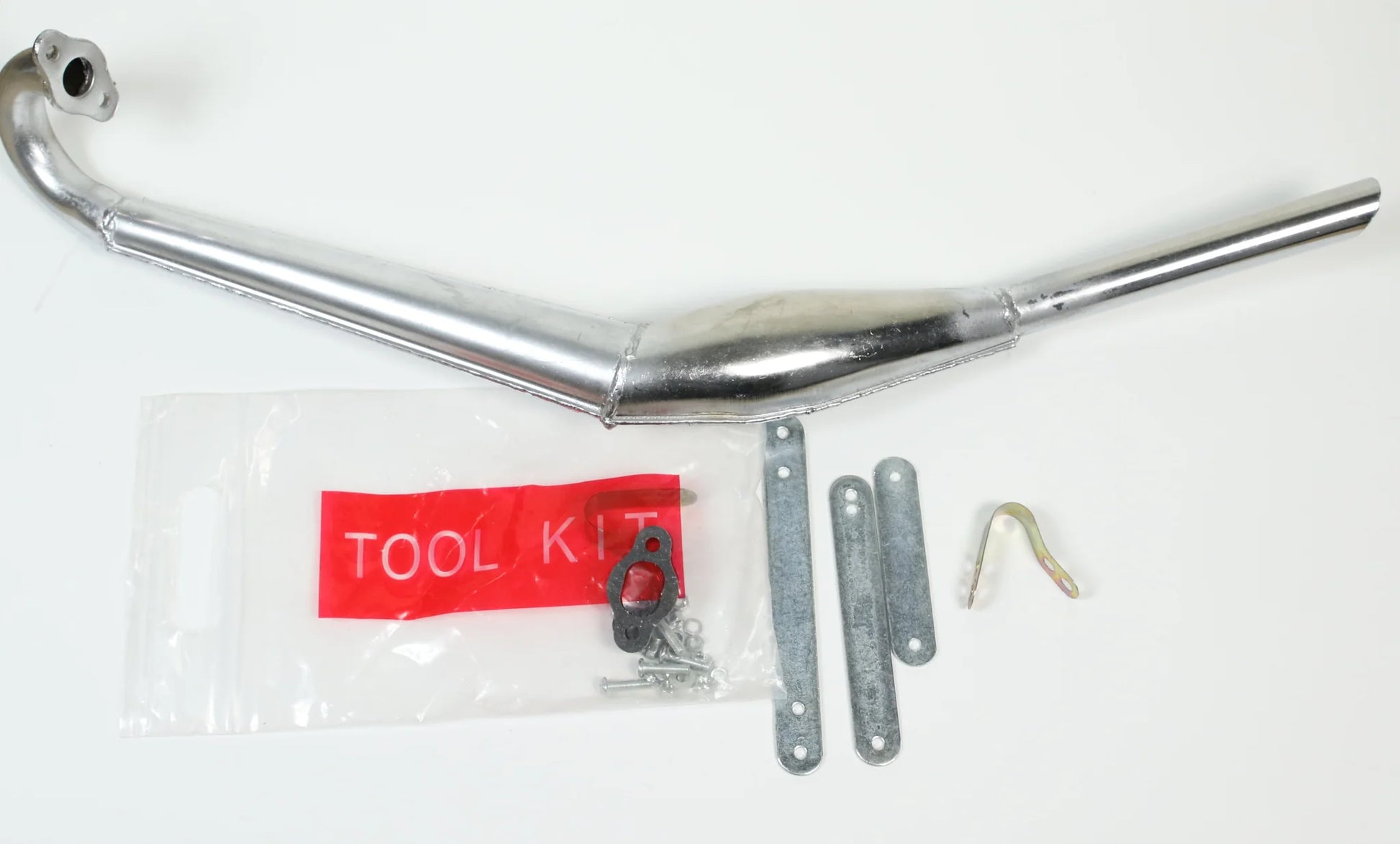 2 Stroke Motorized Bicycle Performance Exhaust Silver