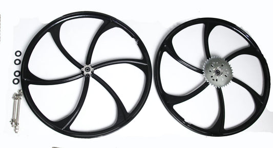 Motorized Bicycle Mag Wheel Wheels with sprocket Black