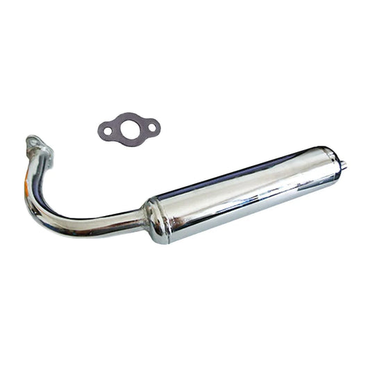 2 stroke motorized bicycle muffler chrome silver