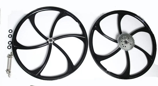 Motorized Bicycle Mag Wheel Wheels with sprocket Black